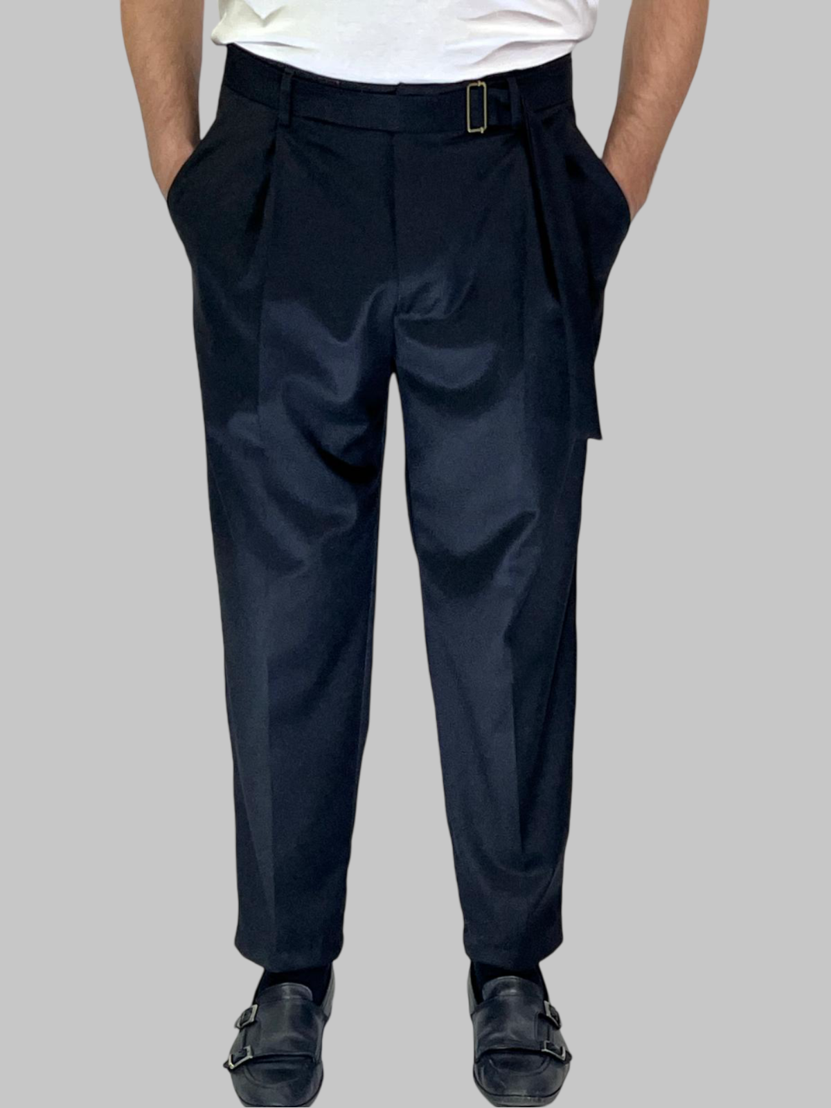 PANTALONE CON CINTURA IN VITA NERO