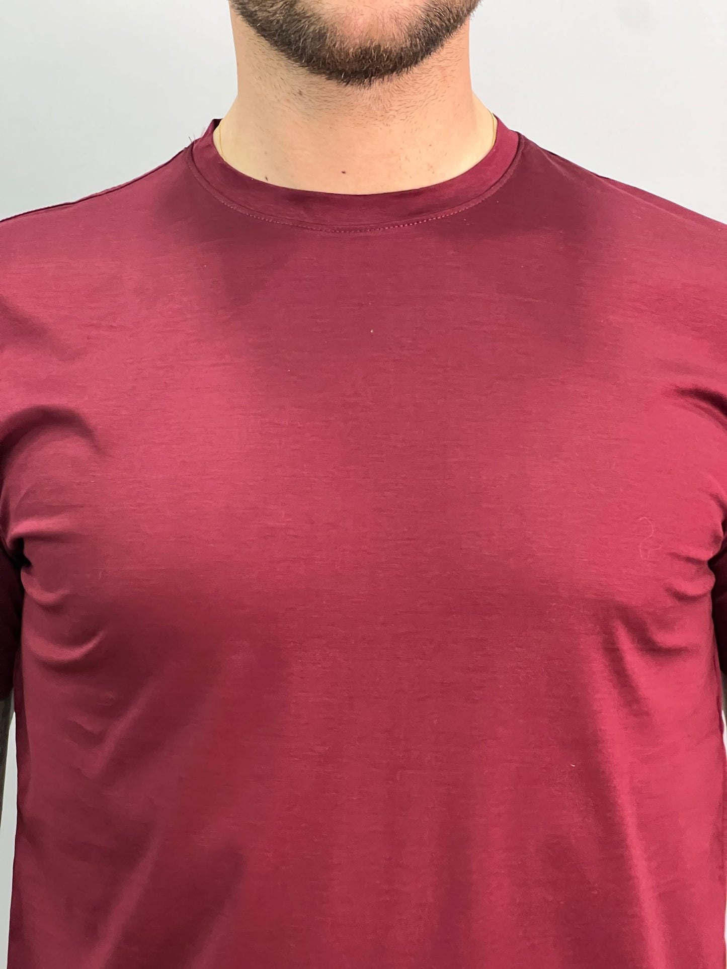 T-SHIRT IN FILO DI SCOZIA BORDEAUX