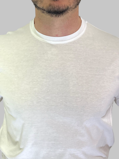 T-SHIRT IN FILO DI SCOZIA BIANCA