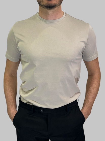 T-SHIRT IN FILO DI SCOZIA SABBIA