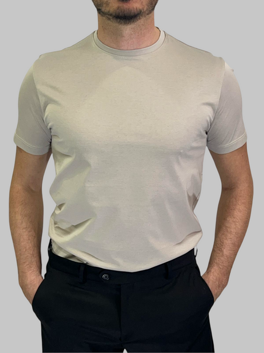 T-SHIRT IN FILO DI SCOZIA SABBIA