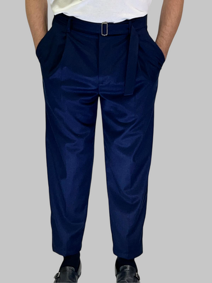 PANTALONE CON CINTURA IN VITA BLU