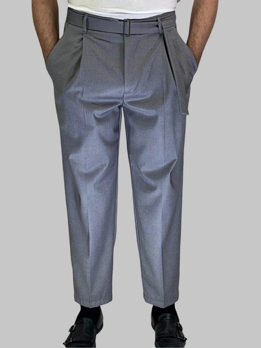 PANTALONE CON CINTURA IN VITA GRIGIO