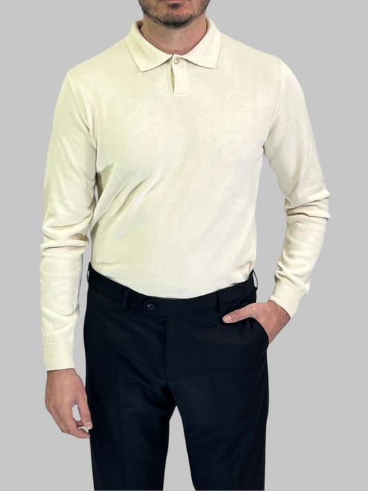 POLO MANICA LUNGA ECRU