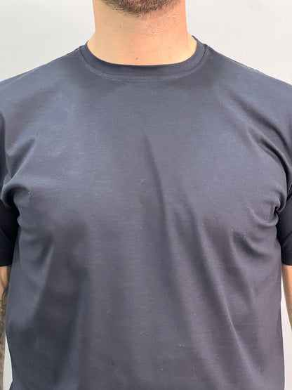 T-SHIRT IN FILO DI SCOZIA BLU