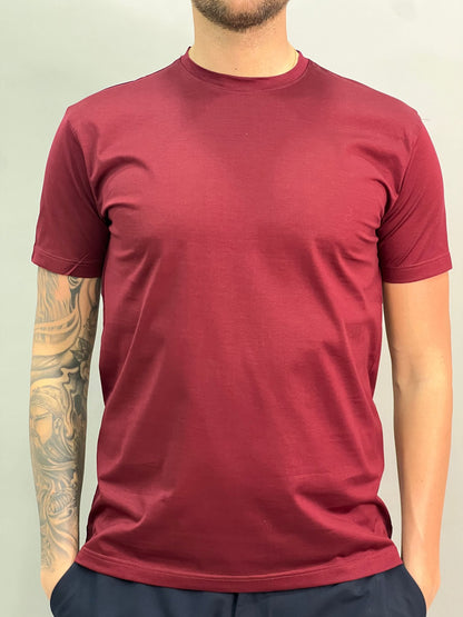 T-SHIRT IN FILO DI SCOZIA BORDEAUX