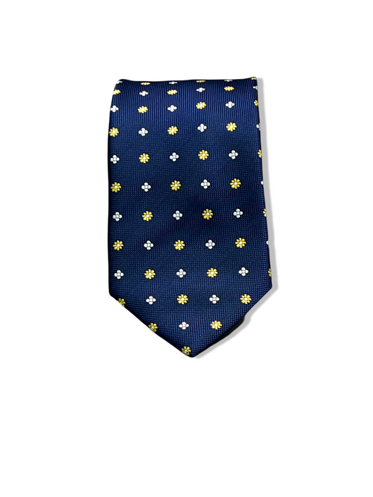 CRAVATTA A FANTASIA FIORI BLU