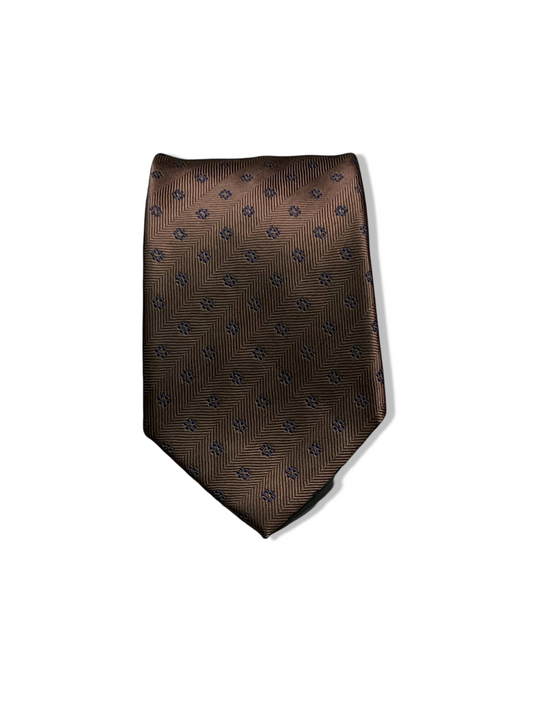 CRAVATTA A FANTASIA FIORI BRONZO